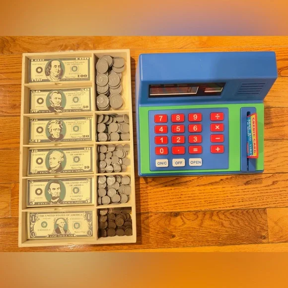 Lakeshore Toy Cash Register with Play Money and Melissa and Doug Play Money Set. - Picture 4 of 12